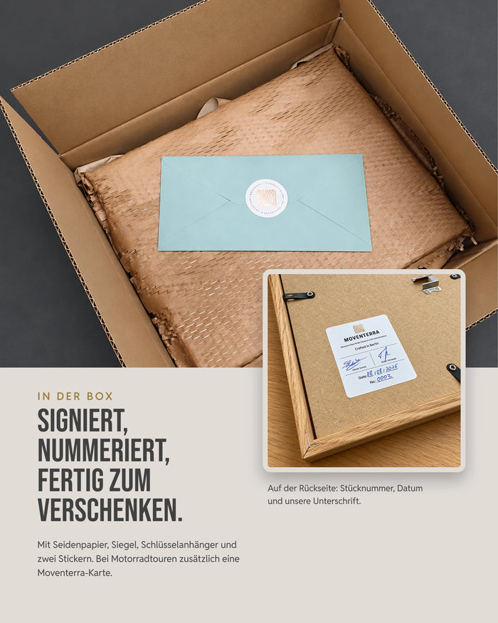 Moventerra Verpackung mit Relief und Moventerra-Karte – fertig zum Verschenken